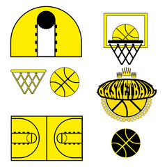 Wall Mural - Basketball Game Objects Icons