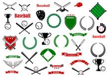 Baseball Game Sport Items And Designelements