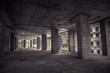 © CasanoWa Stutio - Inside of old abandoned building with construction unfinished
