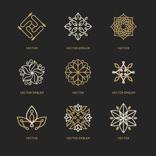 Vector Set Of Logo Design Templates And Symbols In Trendy Linear