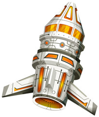 Wall Mural - Spaceship with wings on white background