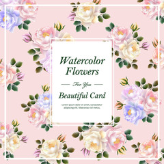 Wall Mural - attractive floral card template