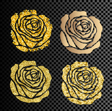 Gold Rose Isolated