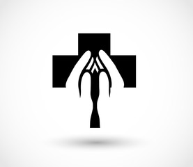 Pray icon vector