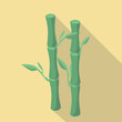 Vector illustration long shadow flat icon of bamboo branches
