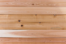 Empty Cedar Wood Wall With Horizontal Orientation
