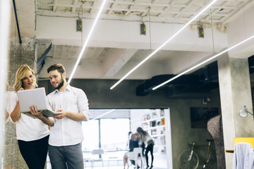 coworkers in a modern office