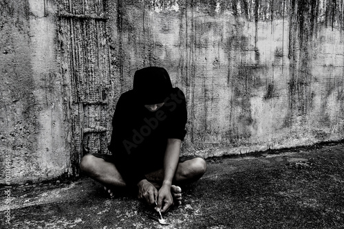 Fotografia Conceptual image on the subject of drug addiction