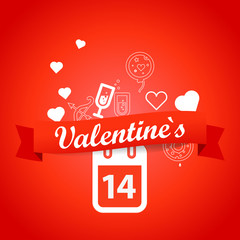 Poster - Happy valentines day greeting card. Vector illustration