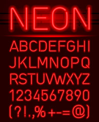 Neon font and symbols