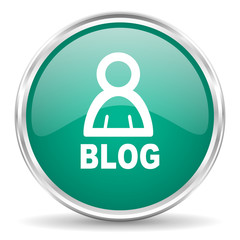Aufkleber - blog blue glossy circle web icon