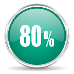 Aufkleber - 80 percent blue glossy circle web icon