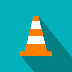 Cone traffic flat icon