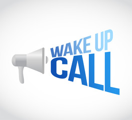wake up call megaphone message at loud. concept