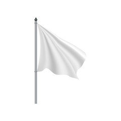 White flag waving on the wind