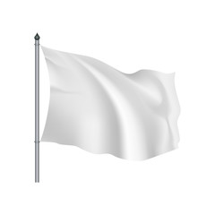 White flag waving on the wind