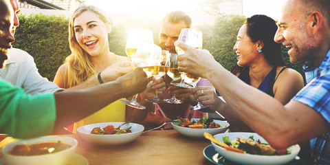 Diverse People Friends Hanging Out Drinking Concept