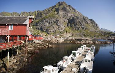 Wall Mural - Rorbu, norwegian traditional fisherman houses, Lofoten, Norway