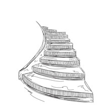 Hand Drawn Staircase Sketch. 