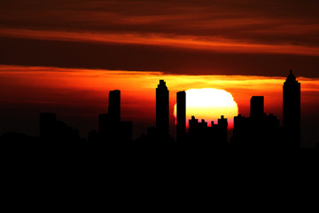 Wall Mural - Atlanta skyline at sunset illustration