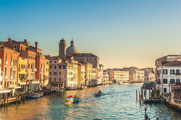 Canvas Print - Life on the Grand Canal in Venice, Italy