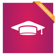 Wall Mural - Student cap sign icon for web and mobile.