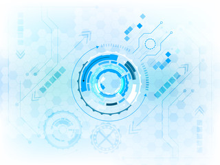Wall Mural - abstract digital gear wheels technological concept with circuit board.