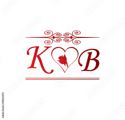 Kb Love Initial With Red Heart And Rose Stock Vector Adobe Stock Find your perfect love wallpaper for your phone, desktop, website and more! kb love initial with red heart and rose