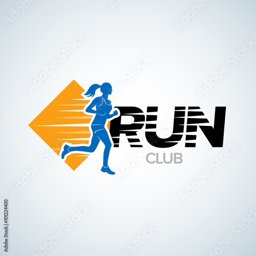 Run club logo template. Sport logotype template, sports club, running ...