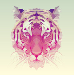 Polygonal Tiger Graphic Design. 