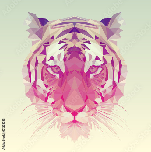 Polygonal Tiger Graphic Design. Poster Mural XXL