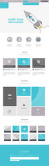 Canvas Print - one page website design template in flat design
