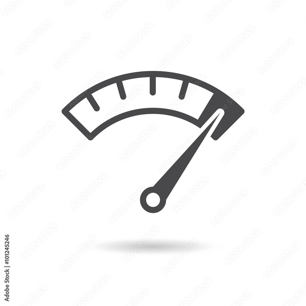 Speedometer Sign Gui Element Info-graphic gauge element. Speedometer icon or sign with arrow. Vector ...