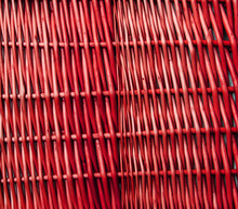 Red Woven Wicker Cane, Abstract Background Texture.