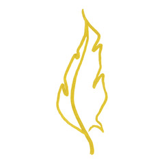 Wall Mural - Golden yellow velvet feather symbol isolated 