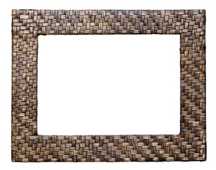 Woven rattan frame.