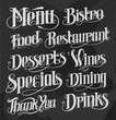 Hand drawn lettering for restaurant menu boards