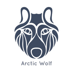 Canvas Print - arctic wolf logo vector