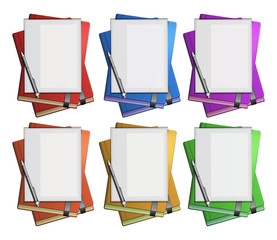 Sticker - Blank paper on different color books