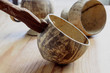 Dipper made from coconut shell, traditional container for drinki