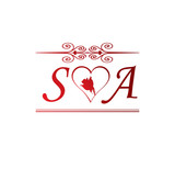 Sa Love Initial With Red Heart And Rose Stock Vector Adobe Stock Sa Love Initial With Red Heart And Rose Stock Vector Adobe Stock