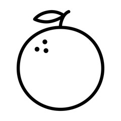 Sticker - Orange citrus fruit line art icon for food apps and websites