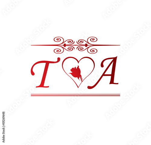 Ta Love Initial With Red Heart And Rose Buy This Stock Vector And Explore Similar Vectors At Adobe Stock Adobe Stock 180,000+ vectors, stock photos & psd files. ta love initial with red heart and rose