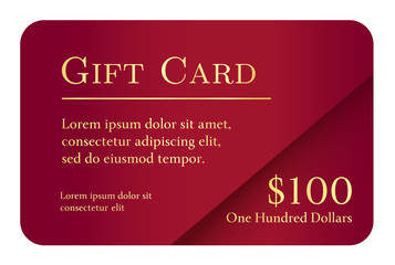 Wall Mural - Luxury simple gift card in red color with golden text