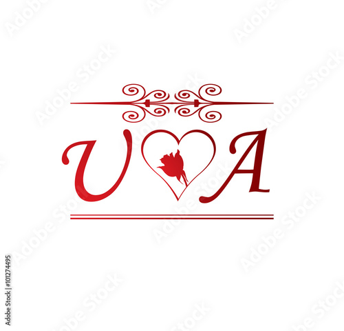 Ua Love Initial With Red Heart And Rose Stock Vector Adobe Stock Download beautiful, curated free backgrounds on unsplash. ua love initial with red heart and rose