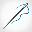 © Natalia Iachimova - a illustration of a needle with thread sewing needle, needle for sewing