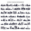 Travel and tourism background. World famous monuments set. Vector illustration