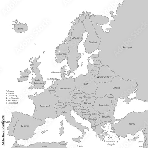 Dekoracja na wymiar  kontynent-europa-w-kolorze-szarym-oznaczony-wektor