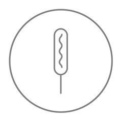 Poster - Corn dog line icon.