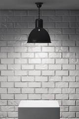 Poster - White Stand and Ceiling Lamp